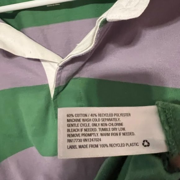 Lavender & green XXL striped Rugby Original use - Picture 3 of 4